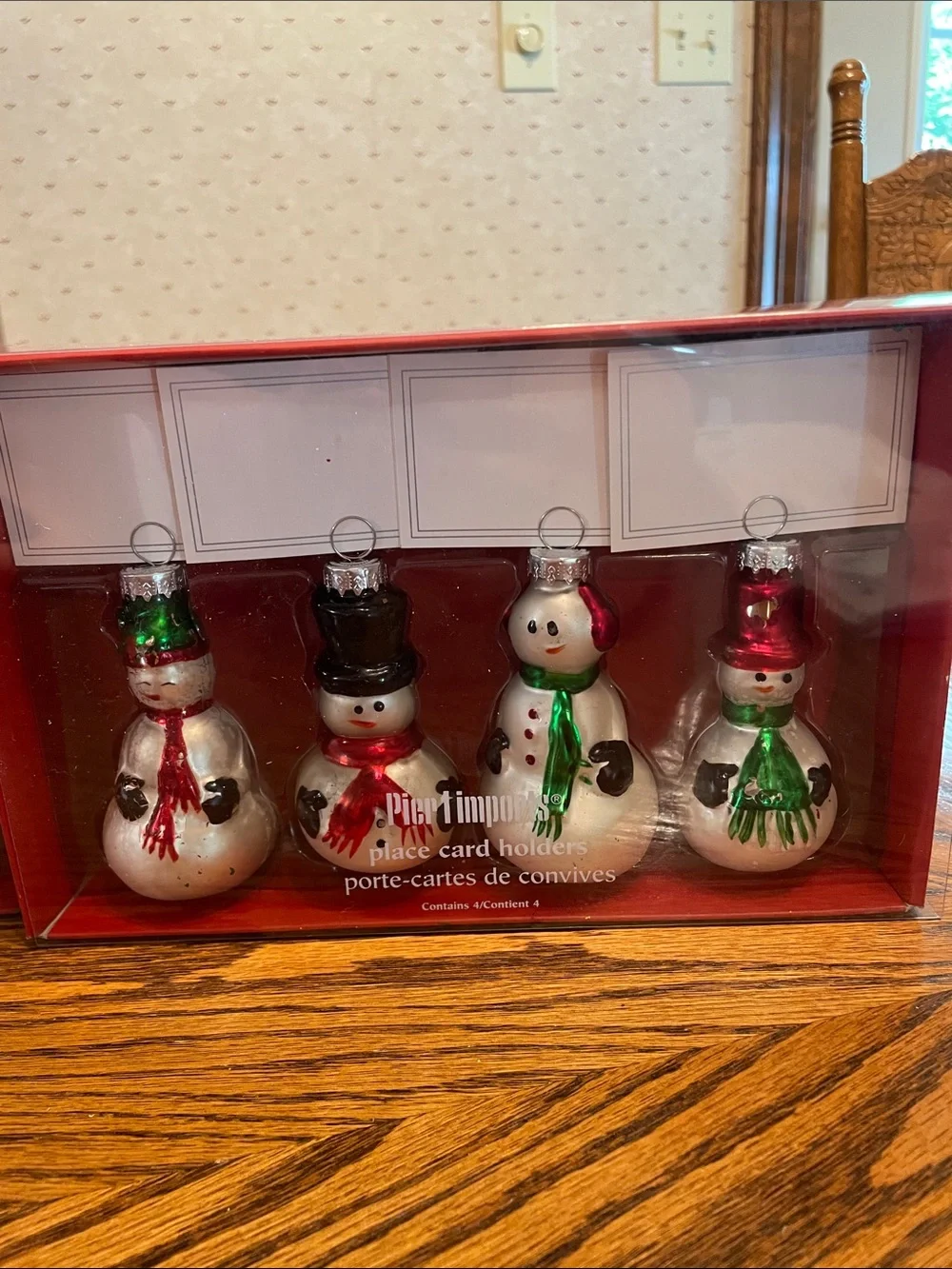 Christmas Snowmen Place Card Holders Pier 1 Imports  2 Boxes of 4